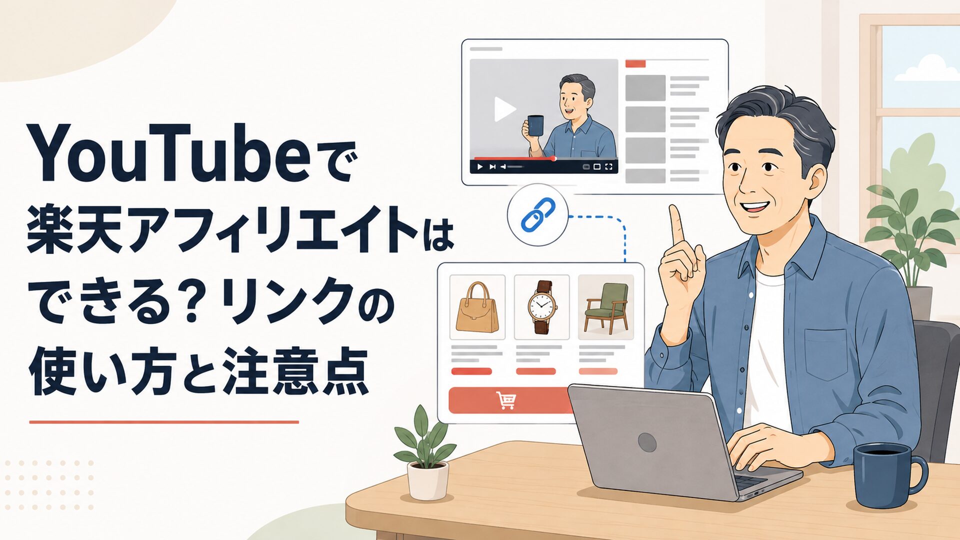 YouTube動画を見ながら楽天市場の商品を紹介するクリエイター